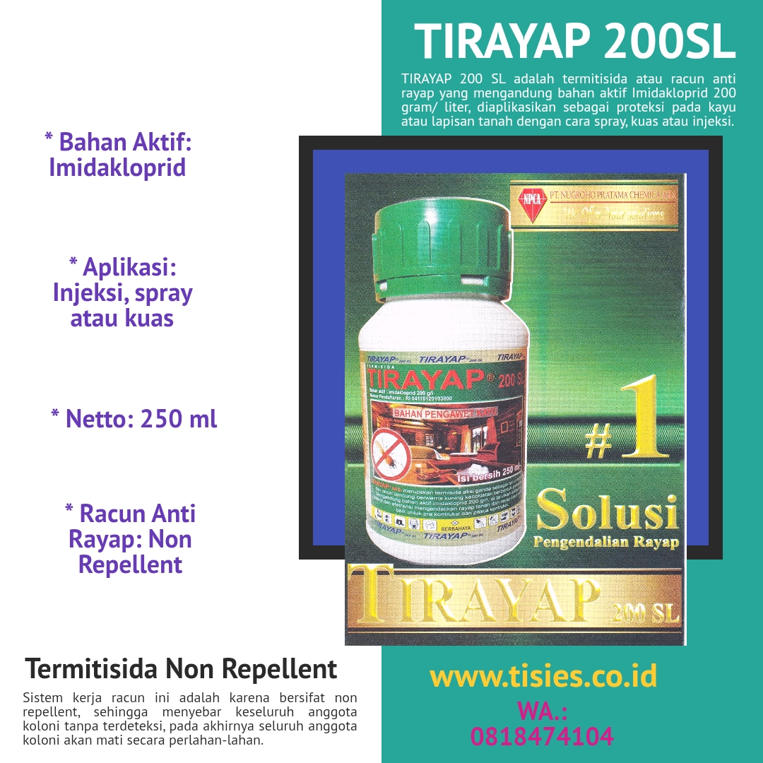 Gambar Termitisida non repellent TIRAYAP 200 SL kemasan 250 ml