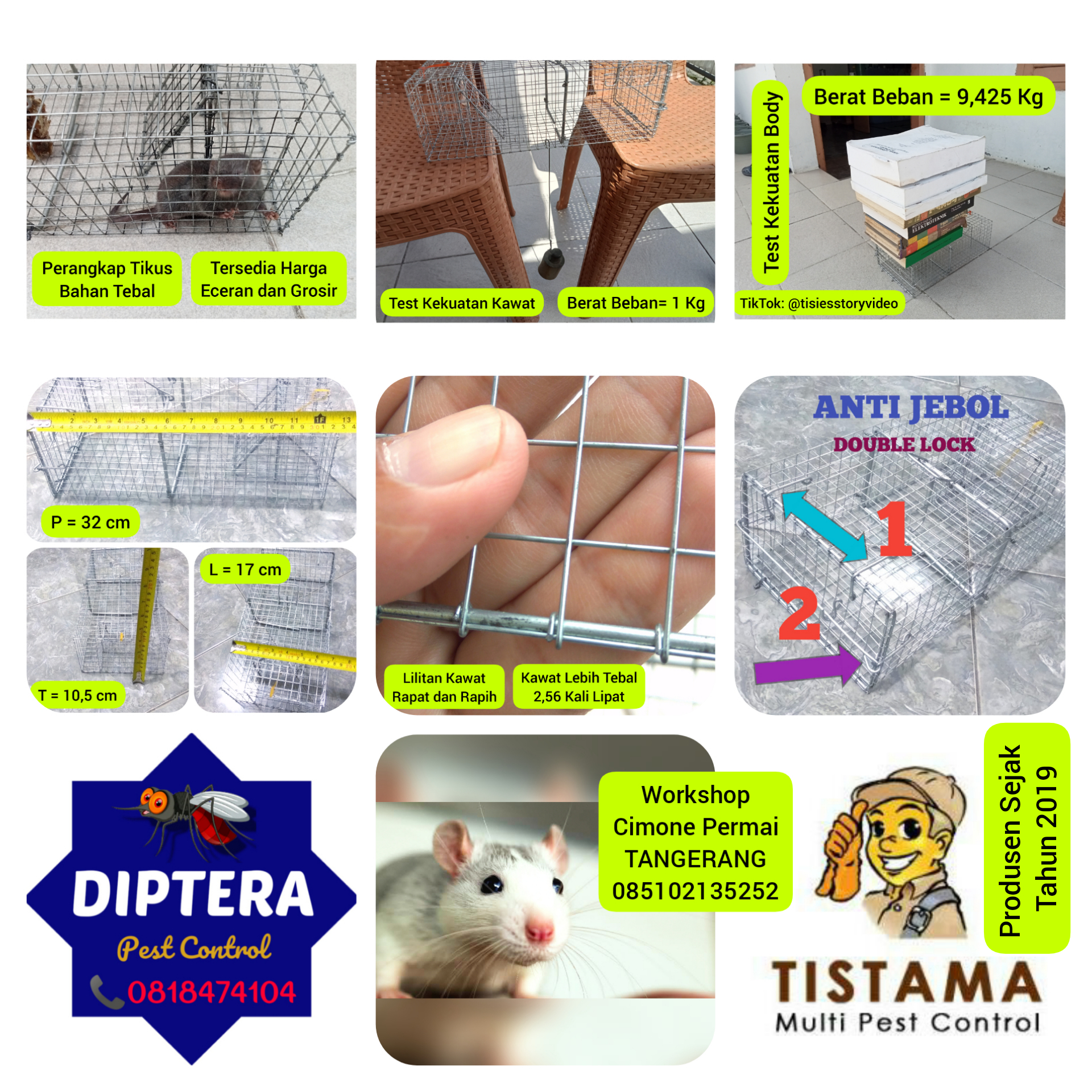 Gambar Spesifikasi dan Keunggulan Perangkap Tikus Tisies